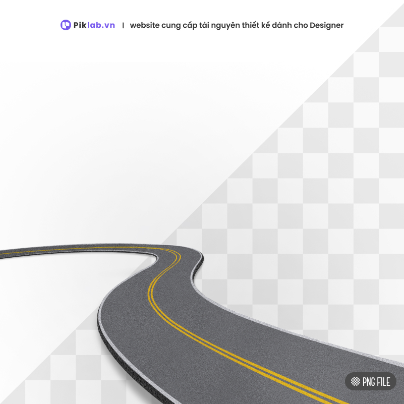 Design resource roadways 3D render with lines realistic abstract 3d road isolated on transparent background PNG con đường